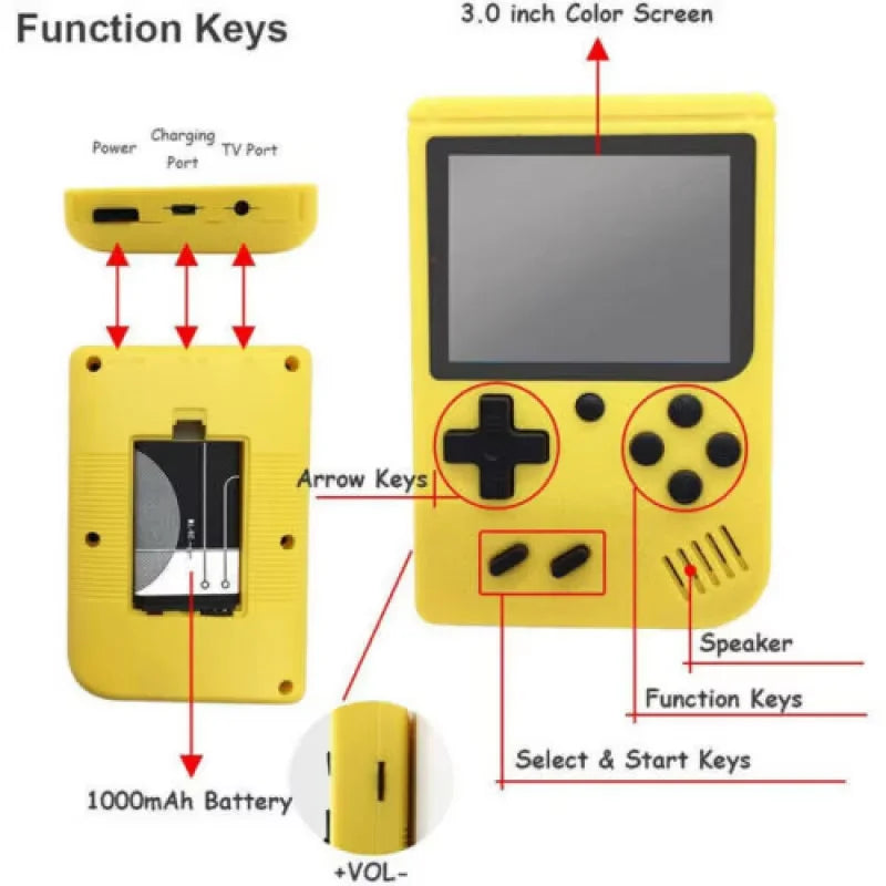 Built-in 500+ Classic arcade retro Game Boy